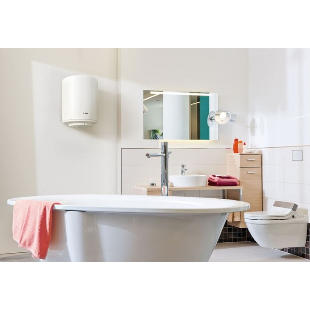 Водонагреватель Bosch Tronic 2000 80 л, 2 КВт, "мокрый" ТЭН, вертикальный, Slim, белый (7736504521)