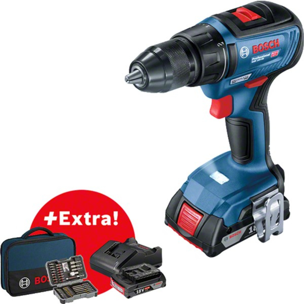 Шурупокрут-дриль акумуляторний Bosch Professional GSR 18 V-50 18V + аксесуари 0.601.9H5.004