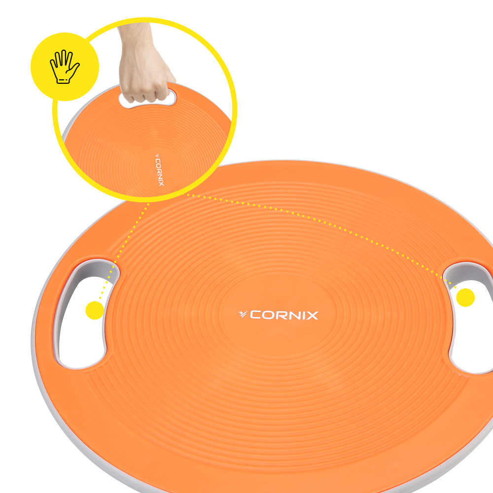 Балансировочная платформа Cornix круглая, пластиковая Orange/Grey XR-0444