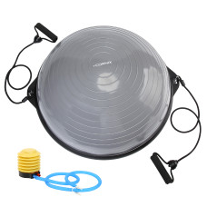 Балансировочная платформа (полусфера) Cornix Bosu Ball 58 см с эспандерами Grey XR-0455
