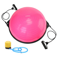 Балансувальна платформа (півсфера) Cornix Bosu Ball 58 см з еспандерами Pink XR-0456