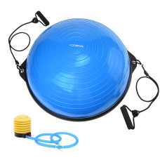 Балансировочная платформа (полусфера) Cornix Bosu Ball 58 см с эспандерами Blue XR-0457