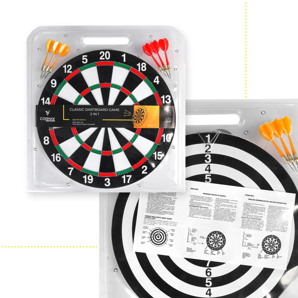 Дартс класичний Cornix Dartboard Game 2 в 1 36.5 см + 2 комплекти дротиків XR-0391