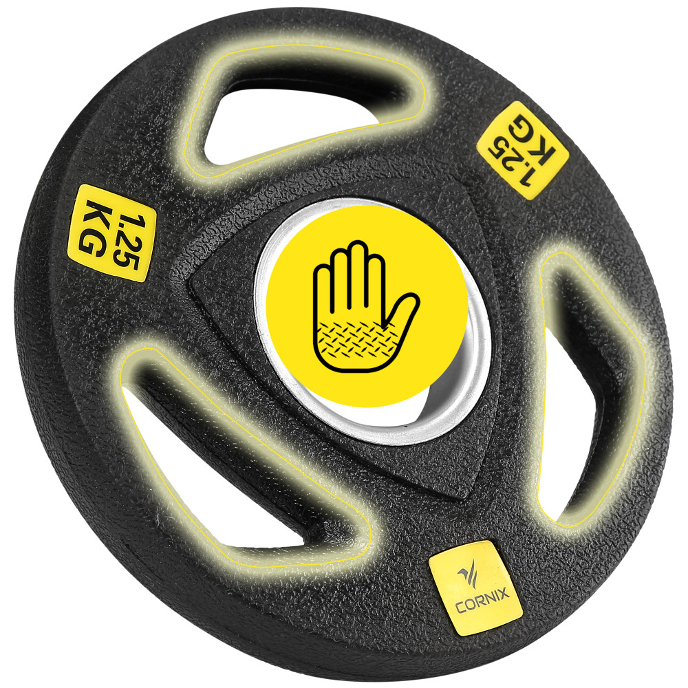 Диск олімпійський Cornix 1 x 1.25 кг 51 мм металевий, прогумований Black XR-0423