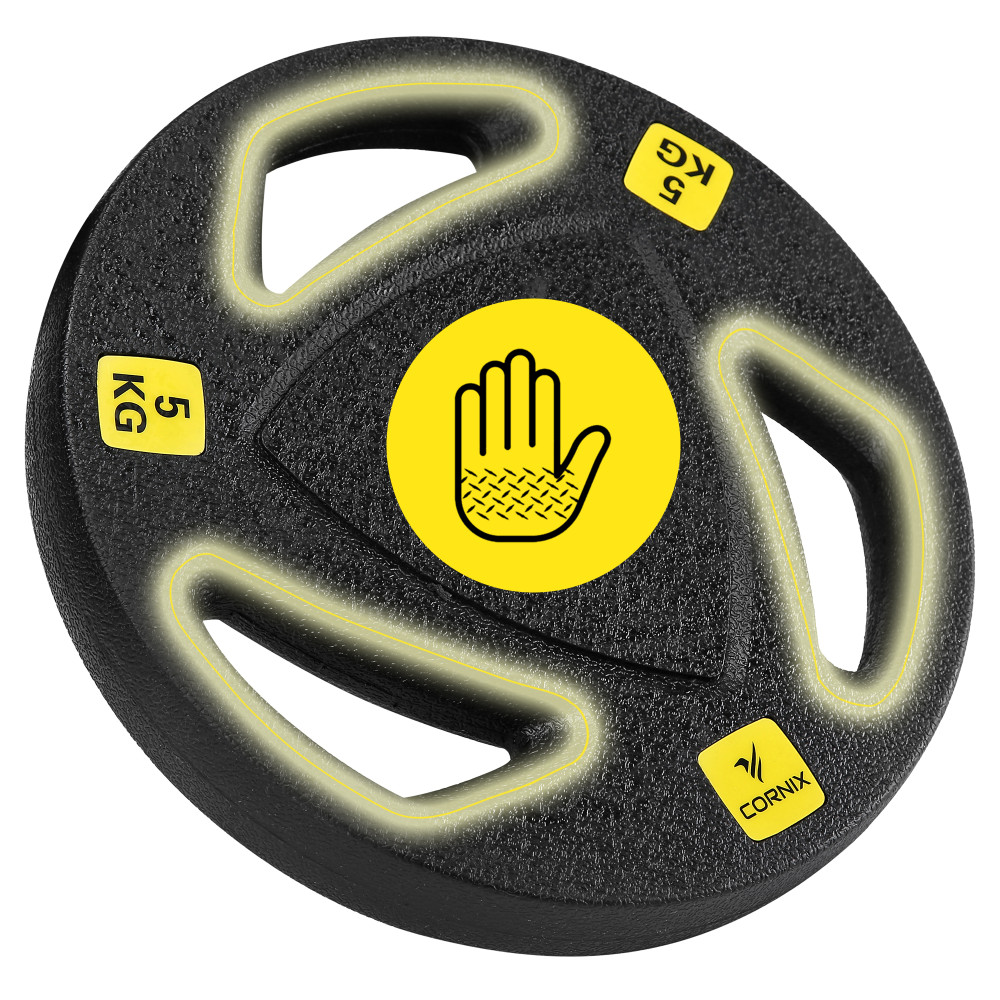 Диск олимпийский Cornix 1 x 5 кг 51 мм металлический, прорезиненный Black XR-0425