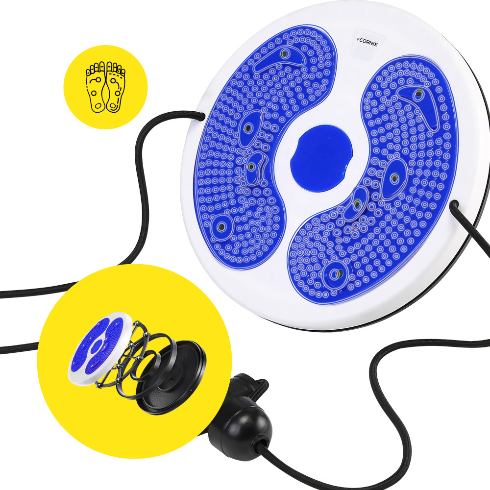Диск для талии Cornix Twisting Waist Disc с эспандерами White/Blue XR-0448