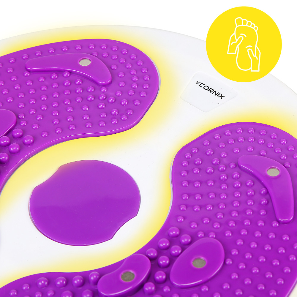 Диск для талии Cornix Twisting Waist Disc с эспандерами White/Violet XR-0449