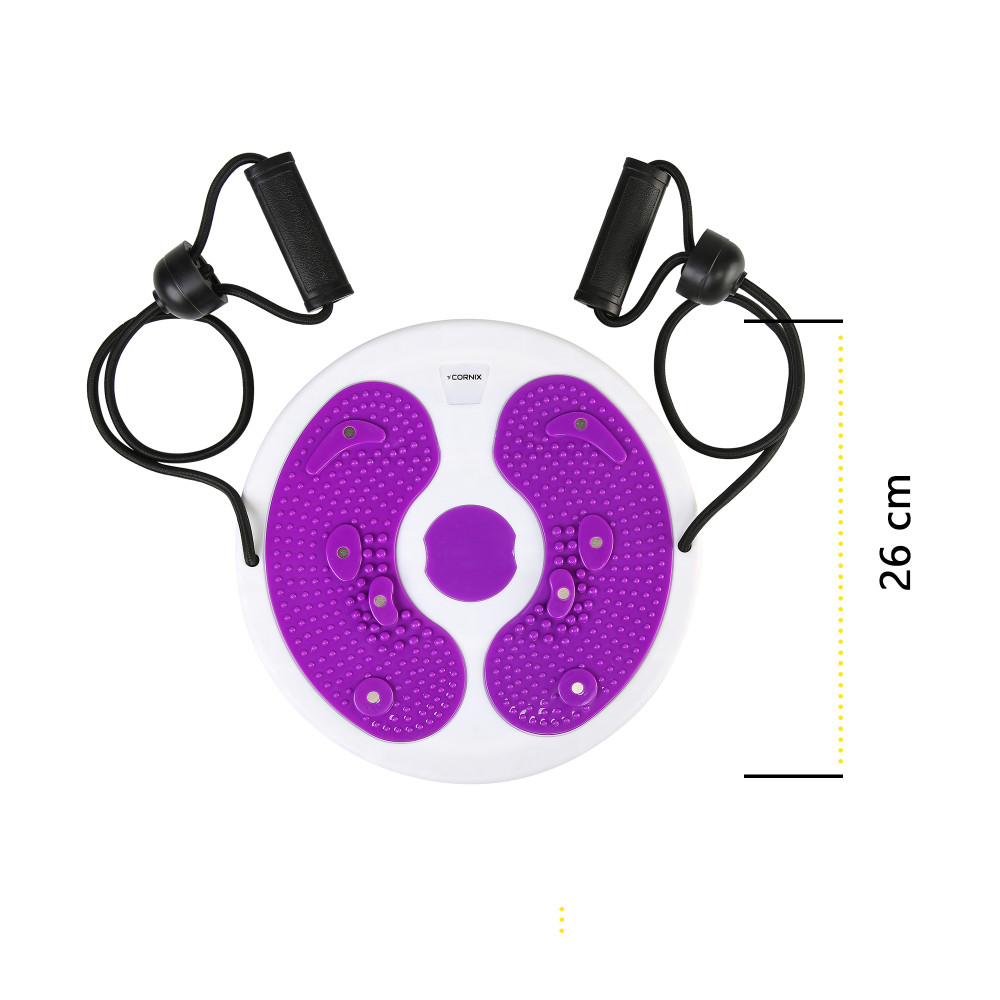 Диск для талии Cornix Twisting Waist Disc с эспандерами White/Violet XR-0449