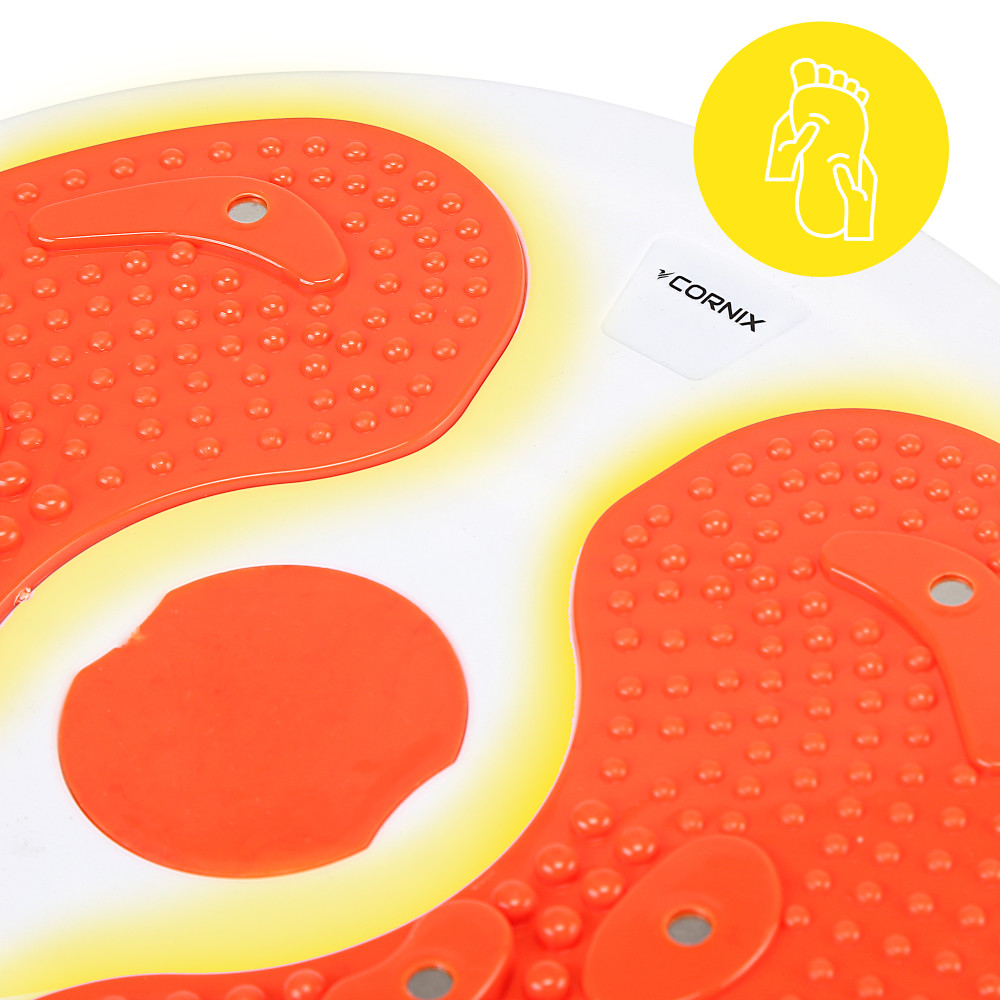 Диск здоров'я для талії Cornix Twisting Waist Disc з еспандерами White/Orange XR-0452