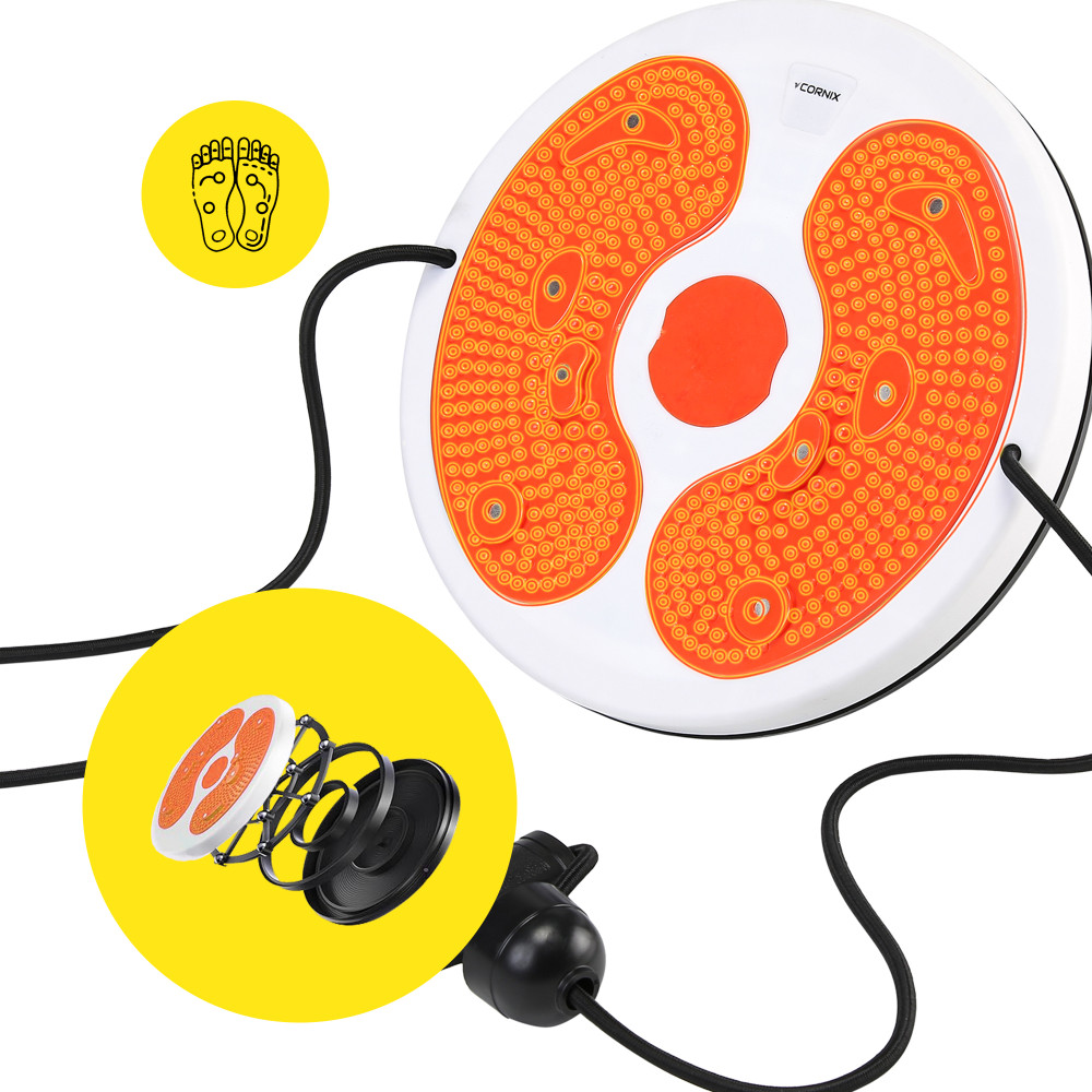 Диск здоров'я для талії Cornix Twisting Waist Disc з еспандерами White/Orange XR-0452