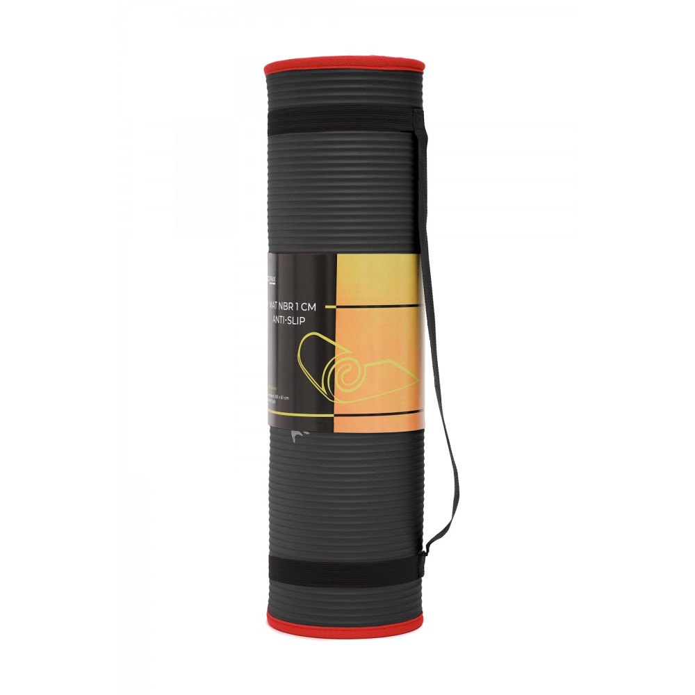 Килимок спортивний Cornix NBR 183 x 61 x 1 см для йоги та фітнесу XR-0094 Black/Red