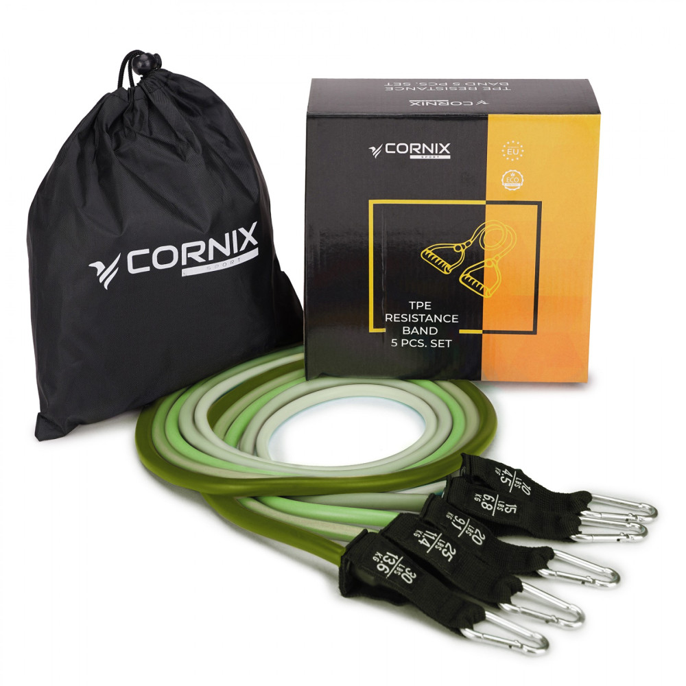 Набір трубчастих еспандерів Cornix 5 шт 4.5-13.6 кг XR-0255