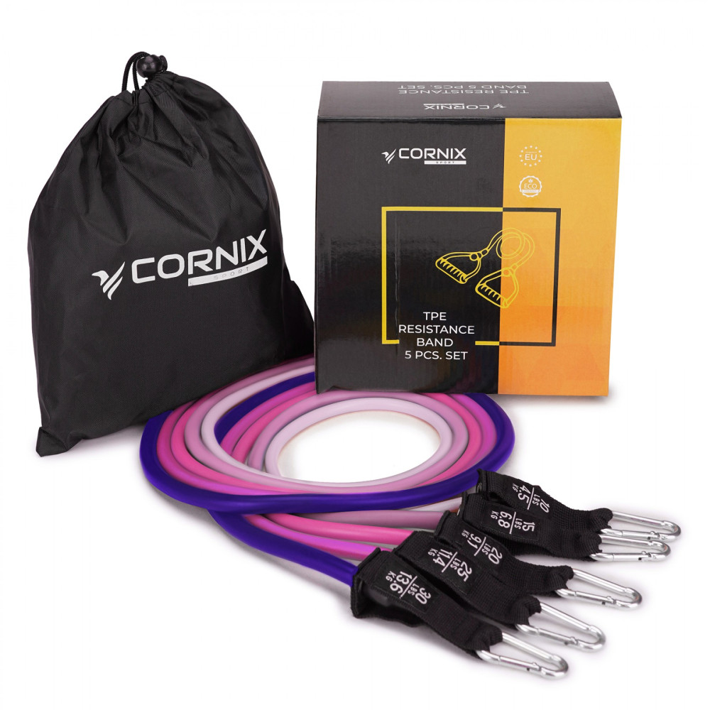 Набір трубчастих еспандерів Cornix 5 шт 4.5-13.6 кг XR-0258
