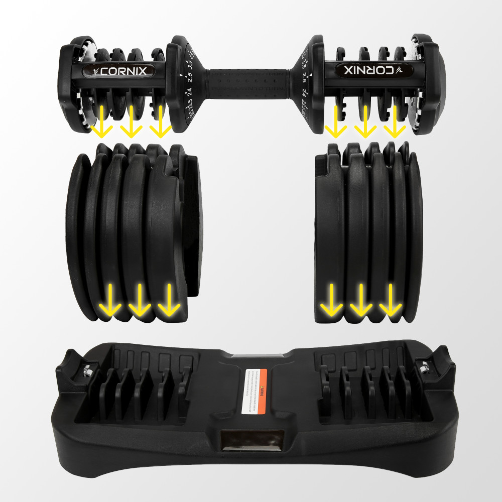 Гантель с регулируемым весом Cornix 2.5-24 кг XR-0405 Black