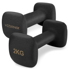 Гантели виниловые Cornix Square 2 x 2 кг XR-0407 Black