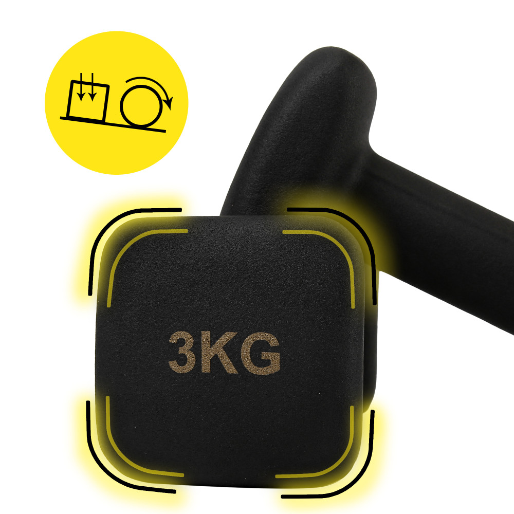 Гантели виниловые Cornix Square 2 x 3 кг XR-0408 Black