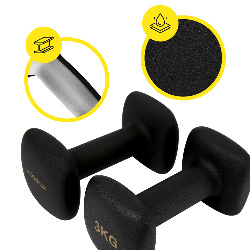 Гантели виниловые Cornix Square 2 x 3 кг XR-0408 Black