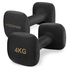 Гантели виниловые Cornix Square 2 x 4 кг XR-0409 Black