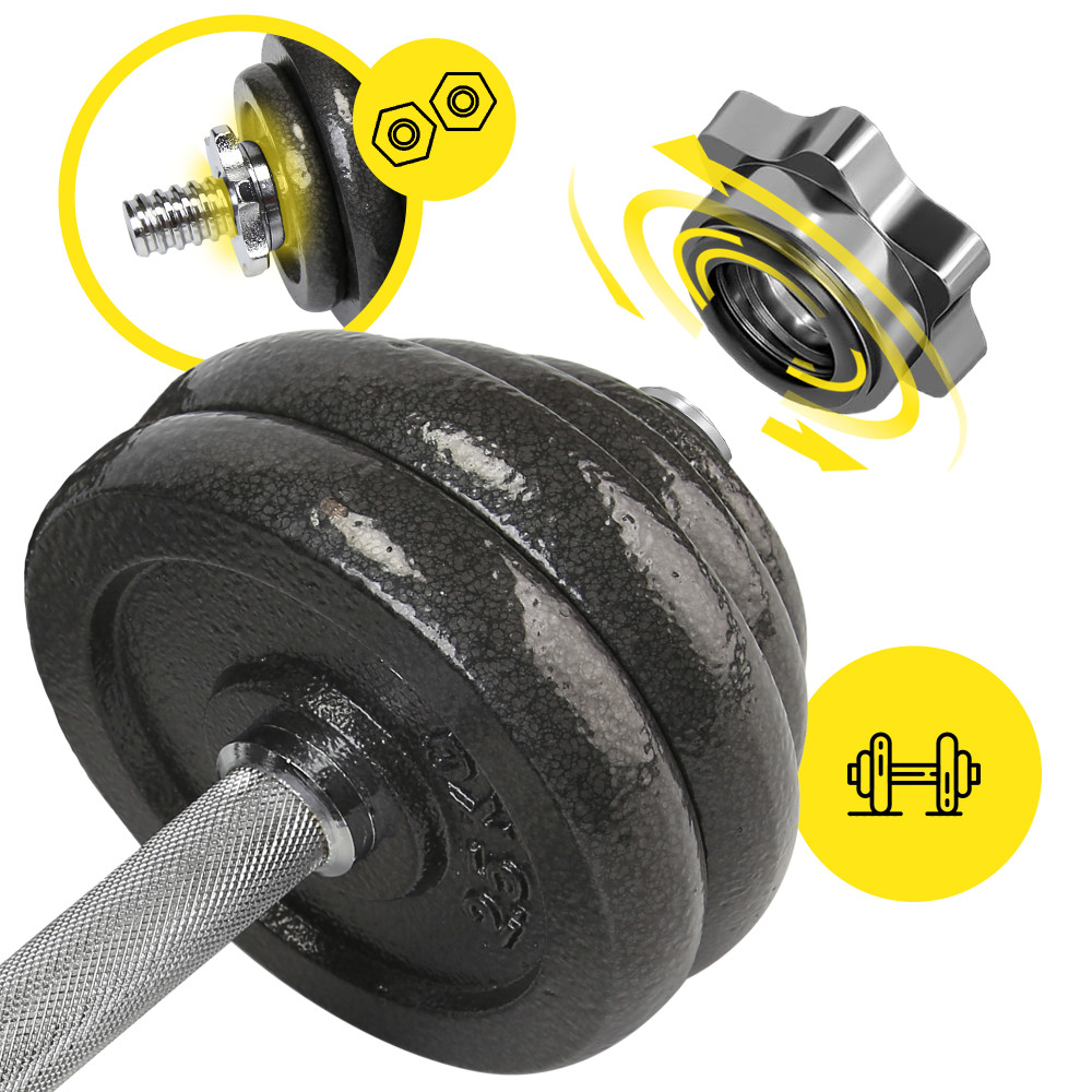 Гантели металлические Cornix 2 x 15 кг наборные, в кейсе Black XR-0442