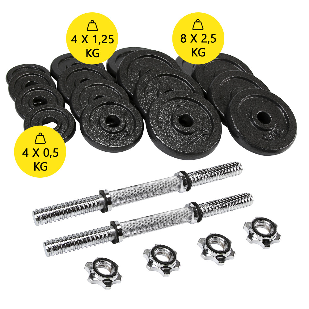 Гантели металлические Cornix 2 x 15 кг наборные, в кейсе Black XR-0442