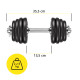 Гантели металлические Cornix 2 x 15 кг наборные, в кейсе Black XR-0442