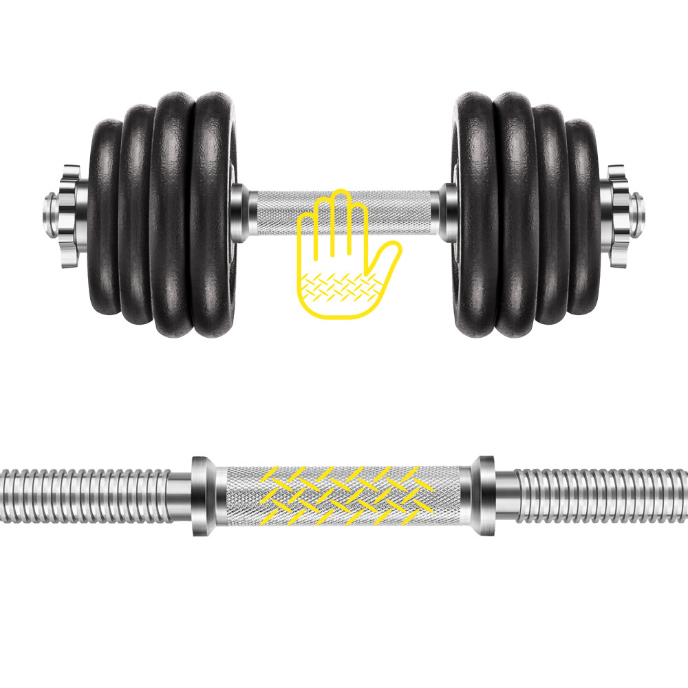 Гантели металлические Cornix 2 x 15 кг наборные, в кейсе Black XR-0442