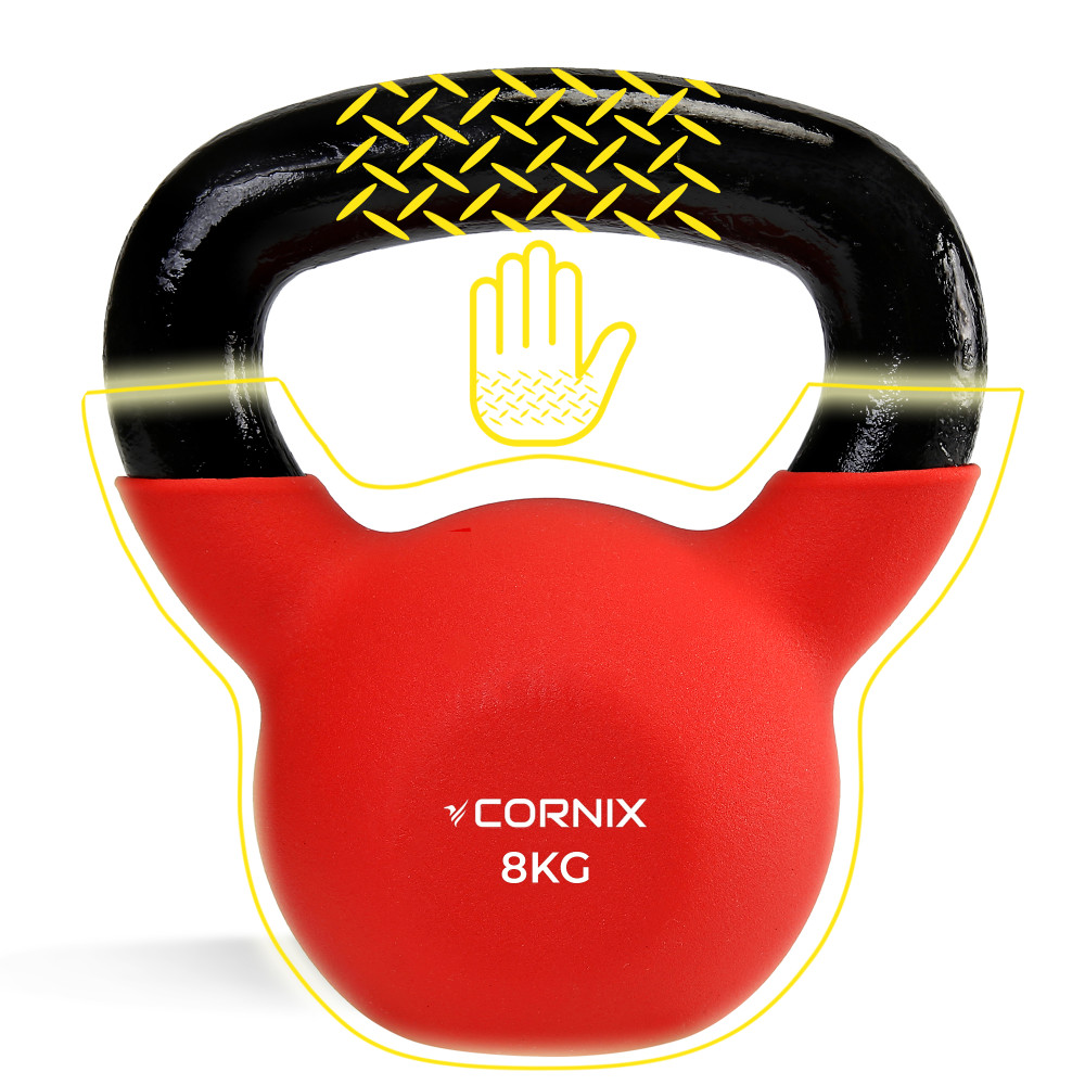 Гиря металлическая Cornix 8 кг с виниловым покрытием XR-0436 Red/Black