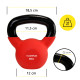 Гиря металлическая Cornix 8 кг с виниловым покрытием XR-0436 Red/Black