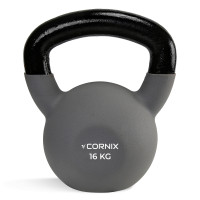 Гиря металлическая Cornix 16 кг с виниловым покрытием XR-0438 Grey/Black