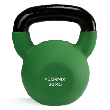 Гиря металлическая Cornix 20 кг с виниловым покрытием XR-0439 Green/Black