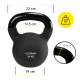Гиря металева Cornix 24 кг з вініловим покриттям XR-0440 Black