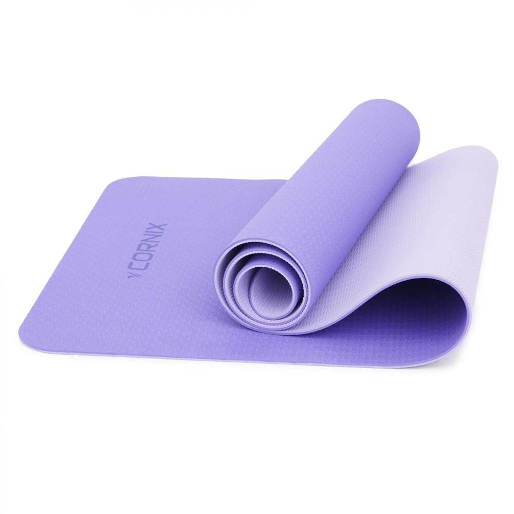 Килимок спортивний Cornix TPE 183 x 61 x 0.6 см для йоги та фітнесу XR-0004 Violet/Purple