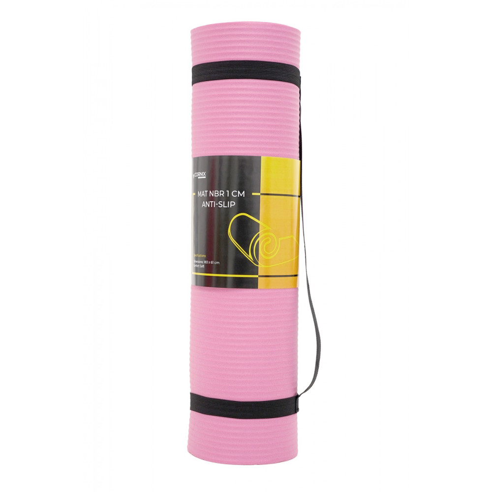 Килимок спортивний Cornix NBR 183 x 61 x 1 cм для йоги та фітнесу XR-0010 Pink