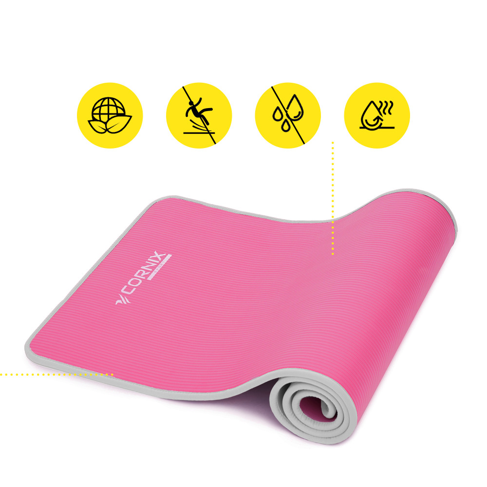 Коврик спортивный Cornix NBR 183 x 61 x 1 cм для йоги и фитнеса XR-0095 Pink/Grey