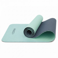 Килимок спортивний Cornix TPE 183 x 61 x 0.6 см для йоги та фітнесу XR-0492 Mint/Navy Blue