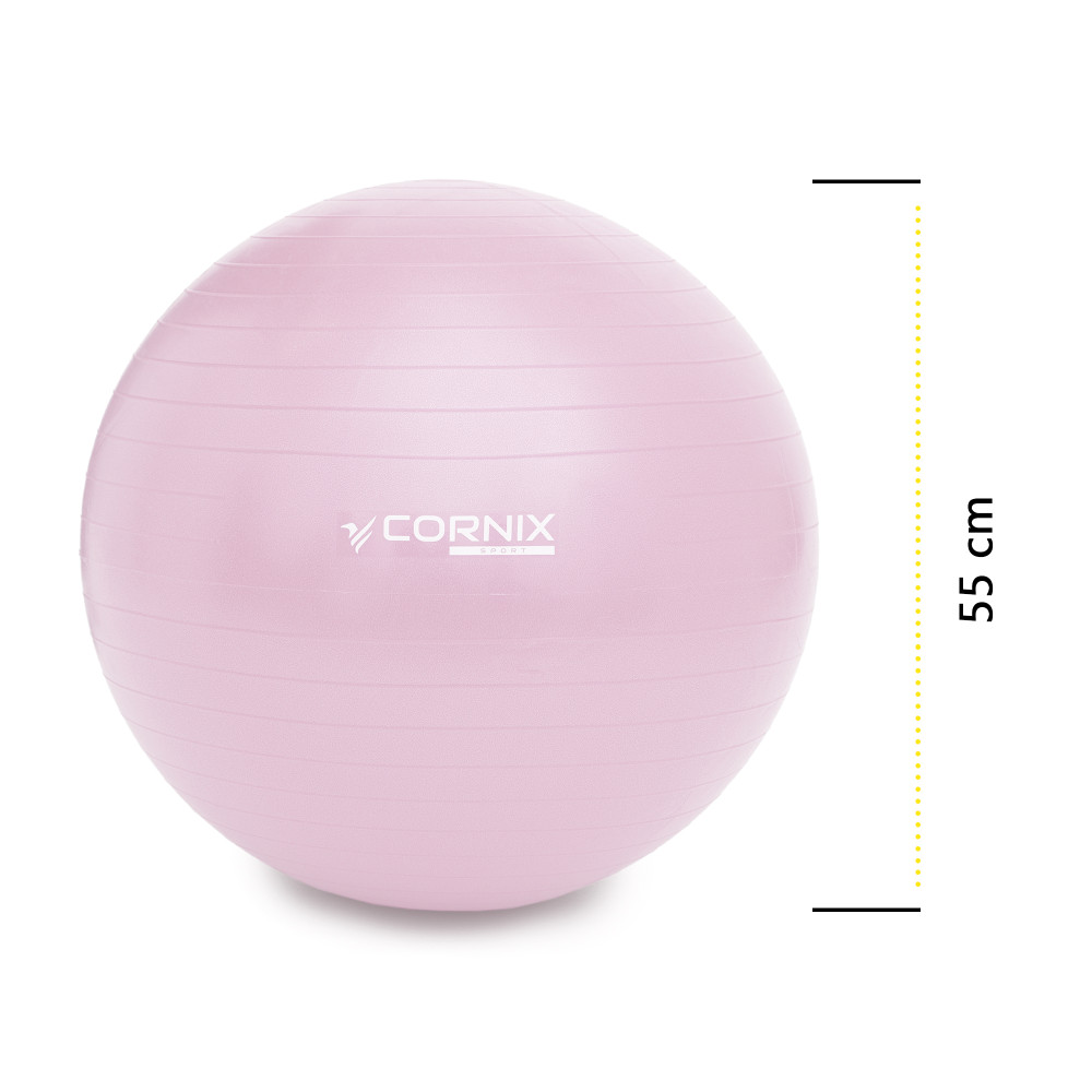 Мяч для фитнеса (фитбол) Cornix 55 см Anti-Burst Light Pink XR-0361