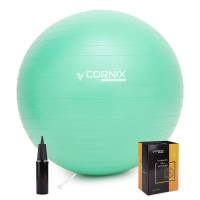 М'яч для фітнесу (фітбол) Cornix 75 см Anti-Burst Mint XR-0366