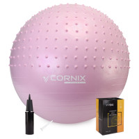 Мяч для фитнеса (фитбол) Cornix 55 см полумассажный Anti-Burst Light Pink XR-0465