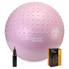 Мяч для фитнеса (фитбол) Cornix 55 см полумассажный Anti-Burst Light Pink XR-0465