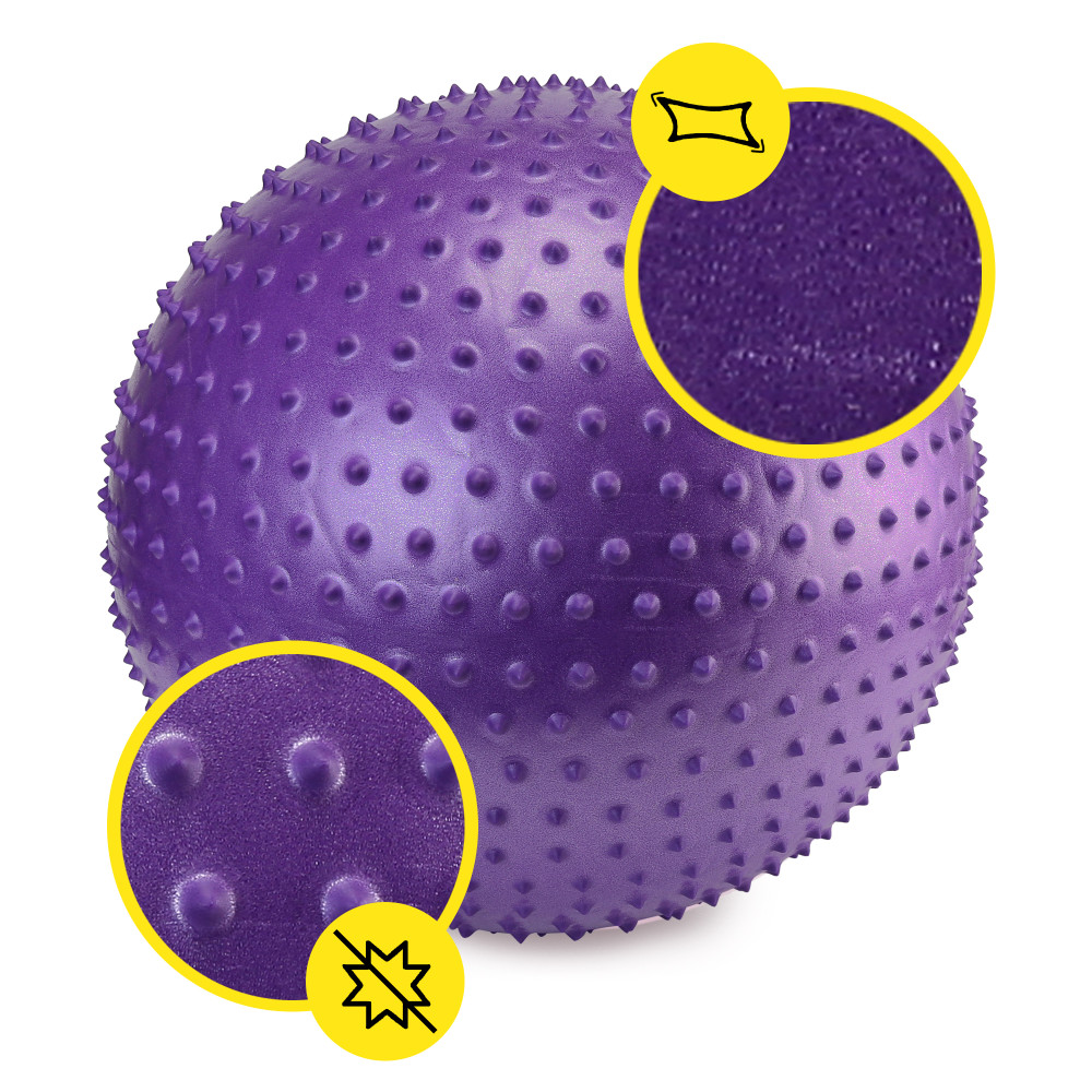 Мяч для фитнеса (фитбол) Cornix 55 см массажный Anti-Burst Violet XR-0468