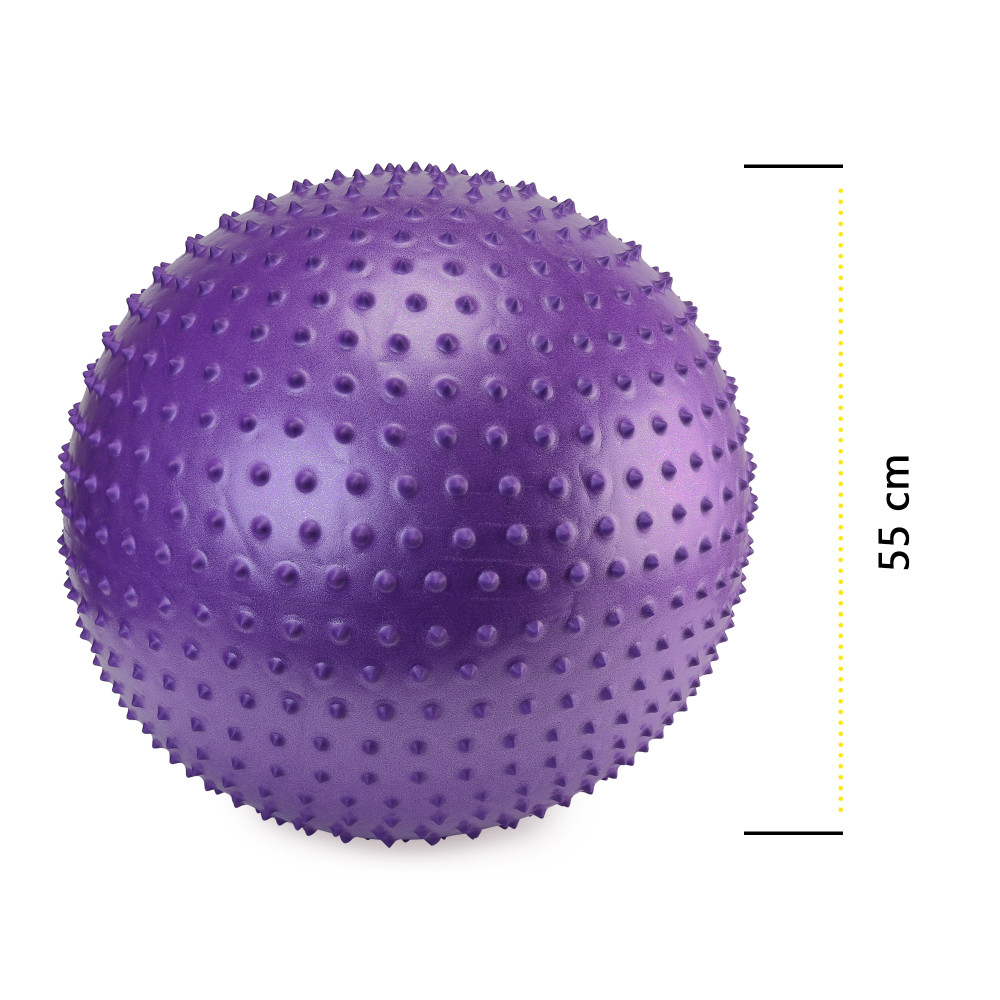 Мяч для фитнеса (фитбол) Cornix 55 см массажный Anti-Burst Violet XR-0468