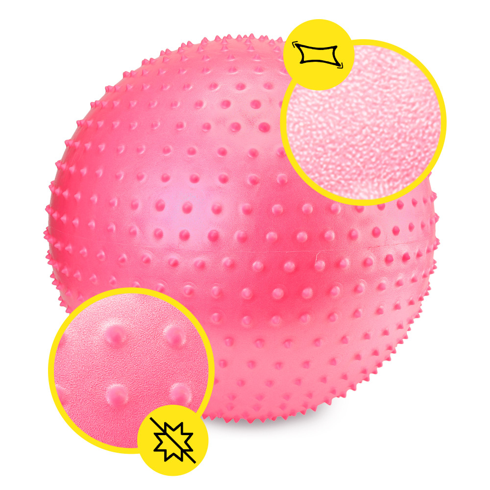Мяч для фитнеса (фитбол) Cornix 55 см массажный Anti-Burst Pink XR-0469