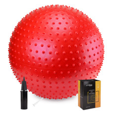 Мяч для фитнеса (фитбол) Cornix 55 см массажный Anti-Burst Red XR-0470