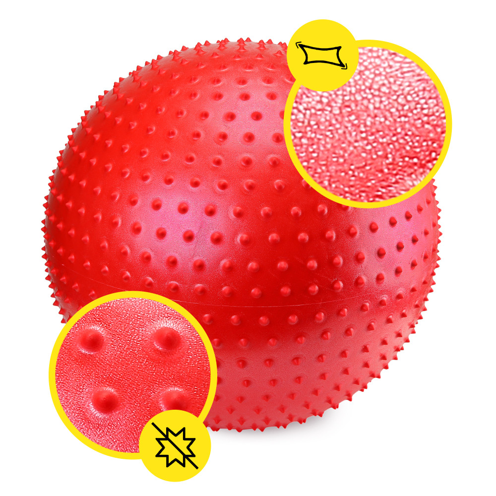 Мяч для фитнеса (фитбол) Cornix 55 см массажный Anti-Burst Red XR-0470