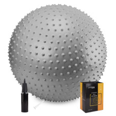 Мяч для фитнеса (фитбол) Cornix 55 см массажный Anti-Burst Silver XR-0471