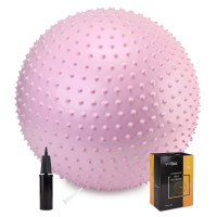 Мяч для фитнеса (фитбол) Cornix 55 см массажный Anti-Burst Light Pink XR-0473