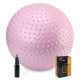 М'яч для фітнесу (фітбол) Cornix 55 см масажний Anti-Burst Light Pink XR-0473