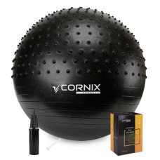 Мяч для фитнеса (фитбол) Cornix 65 см полумассажный Anti-Burst Black XR-0474