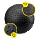 М'яч для фітнесу (фітбол) Cornix 65 см масажний Anti-Burst Black XR-0482