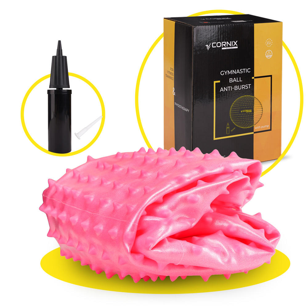 Мяч для фитнеса (фитбол) Cornix 65 см массажный Anti-Burst Pink XR-0485